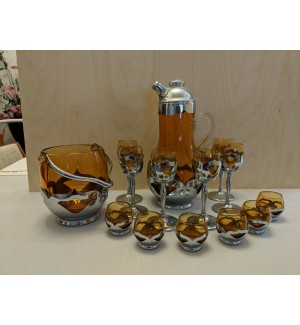 Very Rare Amber Farber Bros Cocktail Shaker Set
